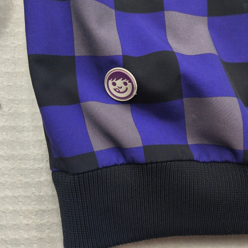 Neff Custom Threads Men Large Purple Black Buffalo Plaid Softshell Hoodie Jacket - Picture 11 of 14
